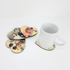 Sublimation 100mm Heart Blank MDF Coasters