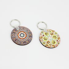 Double sided printing Sublimation Blank MDF Keychains( round)