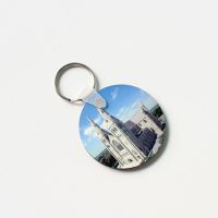 Double sided printing Sublimation Blank MDF Keychains( round)