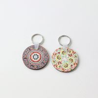Double sided printing Sublimation Blank MDF Keychains( round)