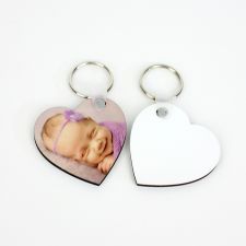 Double sided printing Sublimation Blank MDF Keychains(heart)