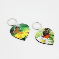 Double sided printing Sublimation Blank MDF Keychains(heart)50*50*3mm
