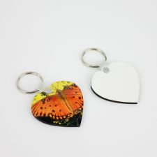 Double sided printing Sublimation Blank MDF Keychains(heart)50*50*3mm