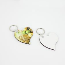 Double sided printing Sublimation Blank MDF Keychains(heart)55*55*3mm