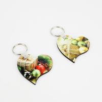 Double sided printing Sublimation Blank MDF Keychains(heart)55*55*3mm