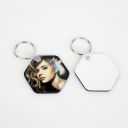 Double sided printing Sublimation Blank MDF Keychains(Hexagon)