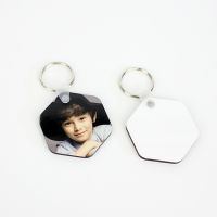 Double sided printing Sublimation Blank MDF Keychains(Hexagon)