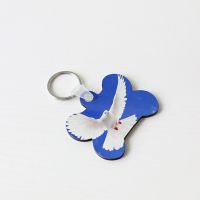 Double sided printing Sublimation Blank MDF Keychains( Bone)