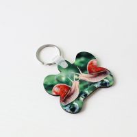 Double sided printing Sublimation Blank MDF Keychains( Bone)