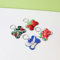 Double sided printing Sublimation Blank MDF Keychains( Bone)