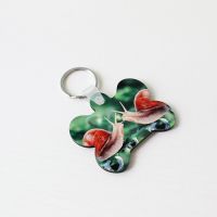 Double sided printing Sublimation Blank MDF Keychains( Bone)