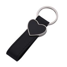 Laser Engraving Blank Leather Metal Keychain-heart