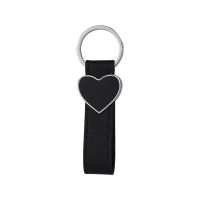 Laser Engraving Blank Leather Metal Keychain-heart