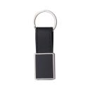 Laser Engraving Leather Metal Keychain with Black Aluminum Insert-PLS014