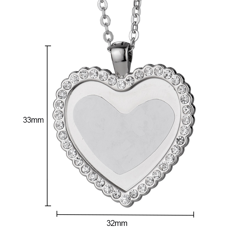 Sublimation Blanks Heart Diamond Necklace