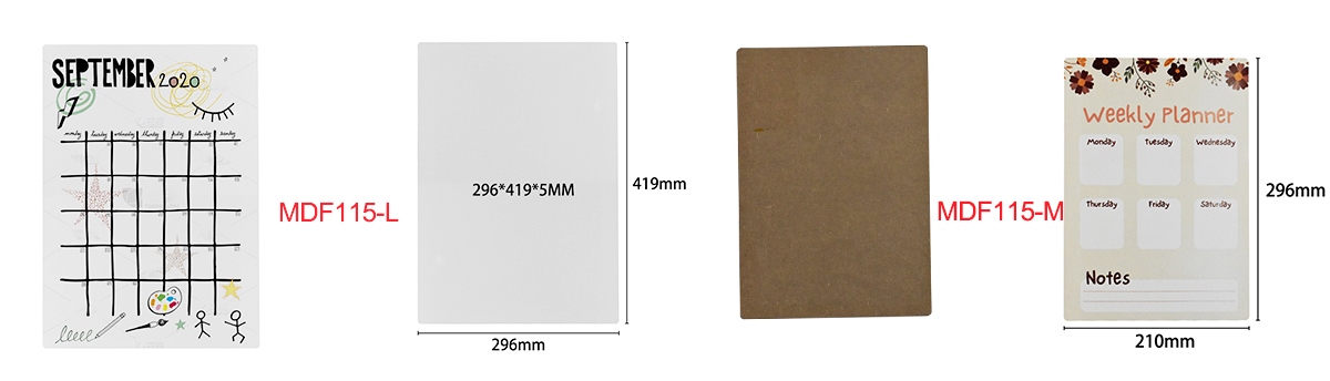 Hardboard Dry Erase Board for Sublimation Printing - 15.5 x 18.5
