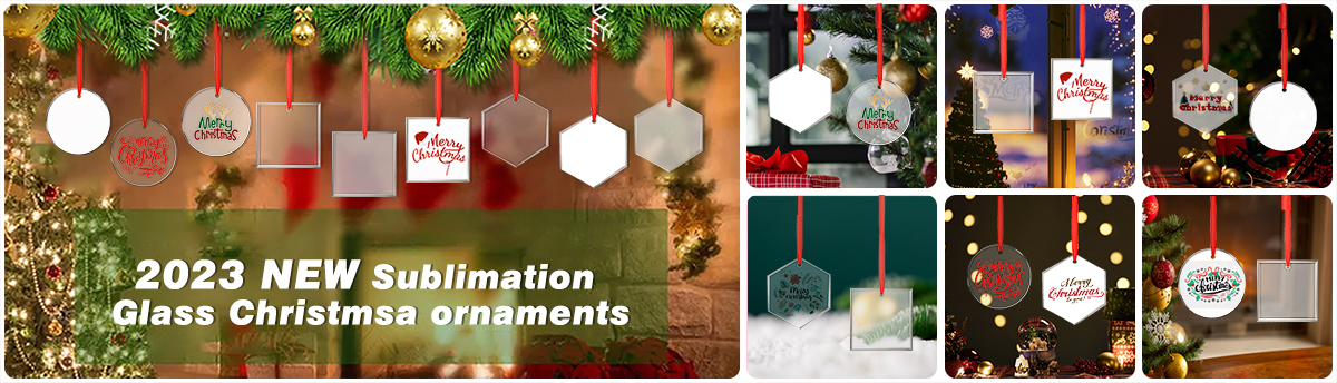 2023 NEW Sublimation Glass Christmsa ornaments