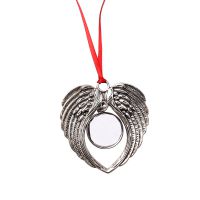 Sublimation Angle Wings Metal Christmas Ornaments