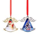 Sublimation Blank Metal Angel Wing Christmas Ornaments (silver)