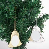 Sublimation Blank Metal Double-sided Bell Christmas Ornaments (gold)