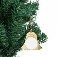 Sublimation Blank Metal Double-sided Bell Christmas Ornaments (gold)