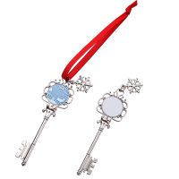 Sublimation Blank Metal Santa Key Christmas Ornaments with Snowflake