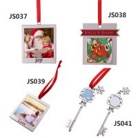 Sublimation Blank Metal Santa Key Christmas Ornaments with Snowflake