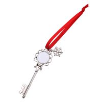 Sublimation Blank Metal Santa Key Christmas Ornaments with Snowflake