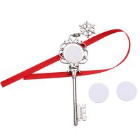 Sublimation Blank Metal Santa Key Christmas Ornaments with Snowflake