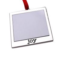 Sublimation Blank Metal Square Shape Christmas Ornaments-JOY