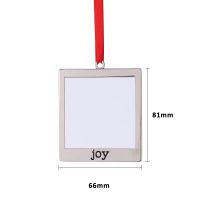 Sublimation Blank Metal Square Shape Christmas Ornaments-JOY