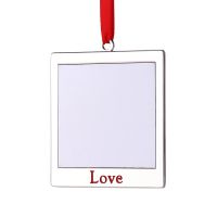 Sublimation Blank Metal Square Shape Christmas Ornaments-LOVE