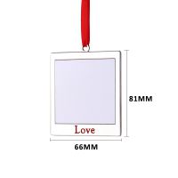 Sublimation Blank Metal Square Shape Christmas Ornaments-LOVE