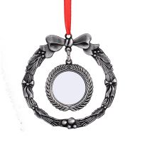 Sublimation Blank Metal Wreath Christmas Ornaments (silver)