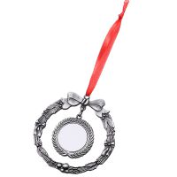 Sublimation Blank Metal Wreath Christmas Ornaments (silver)