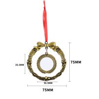 Sublimation Blank Metal Wreath Christmas Ornaments (bronze)