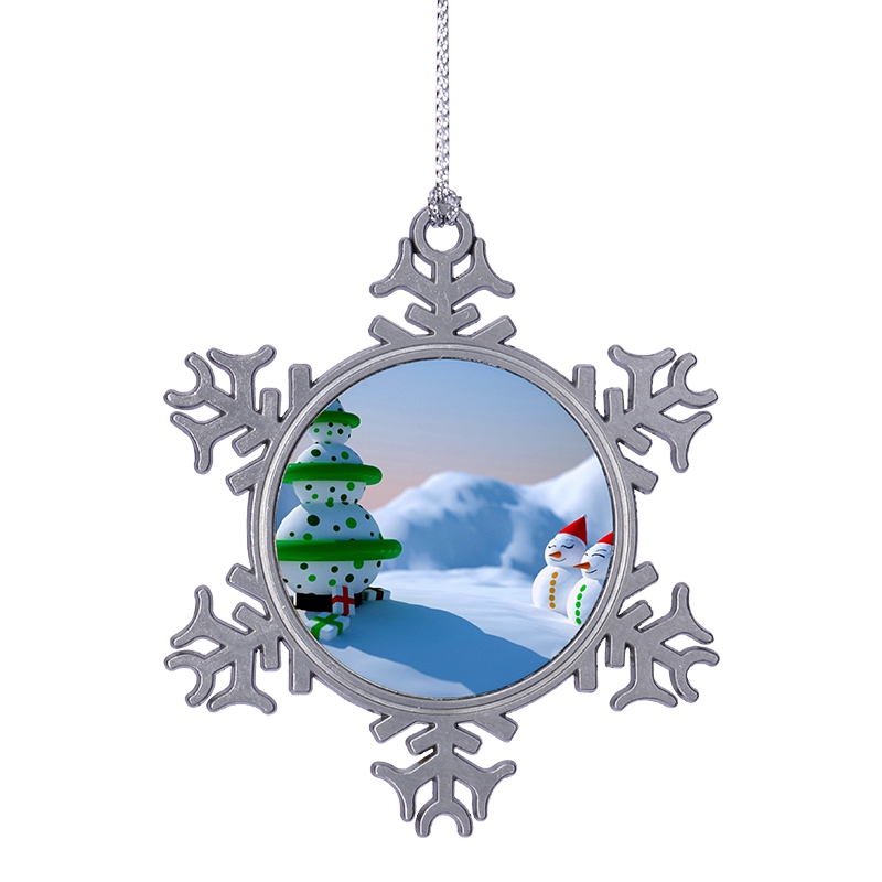 Sublimation Blank Metal Snowflake Christmas Ornaments