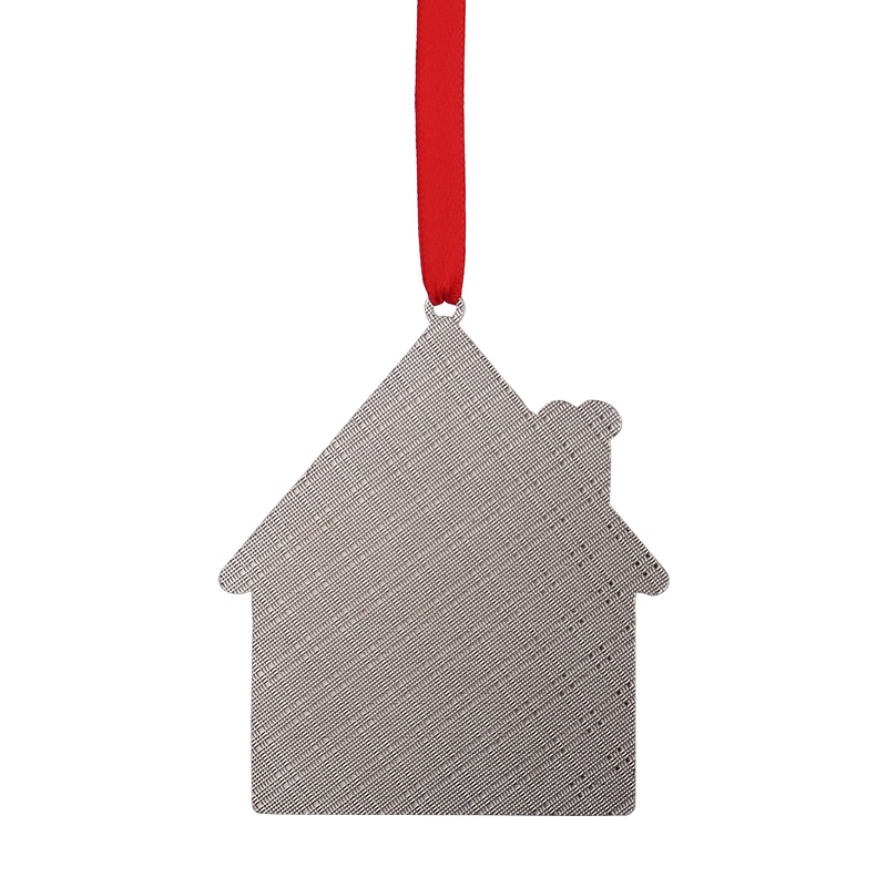 Sublimation Blank Metal House Shape Christmas Ornaments