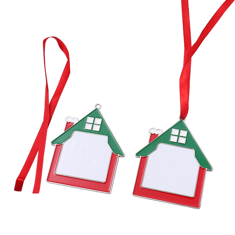 Sublimation Blank Metal House Shape Christmas Ornaments