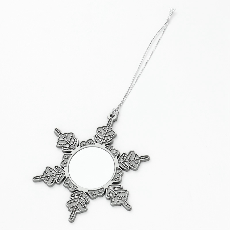 Sublimation Blank Metal Snowflake Christmas Ornaments (small size)