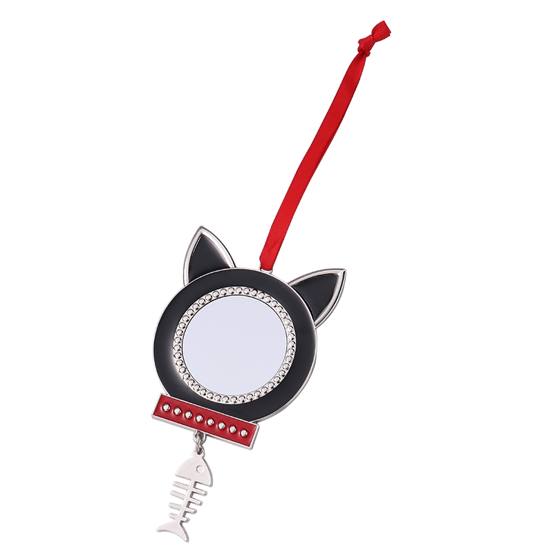 Sublimation Blank Metal Cat Shape Christmas Ornaments