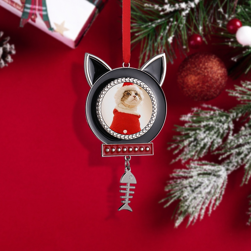 ODM. Sublimation Blank Metal Cat Shape Christmas Ornaments