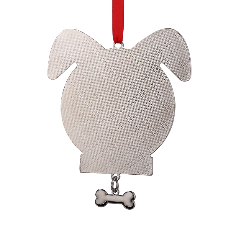 Sublimation Blank Metal Dog Shape Christmas Ornaments