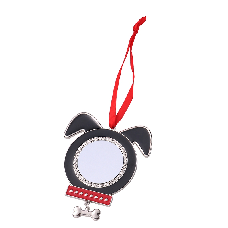 Sublimation Blank Metal Dog Shape Christmas Ornaments