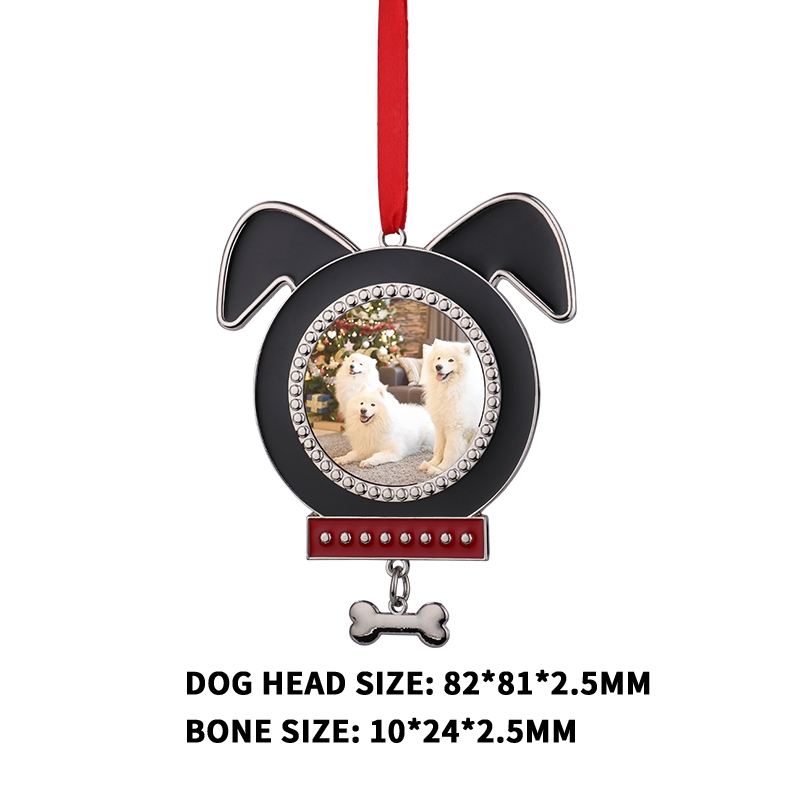 Sublimation Blank Metal Dog Shape Christmas Ornaments