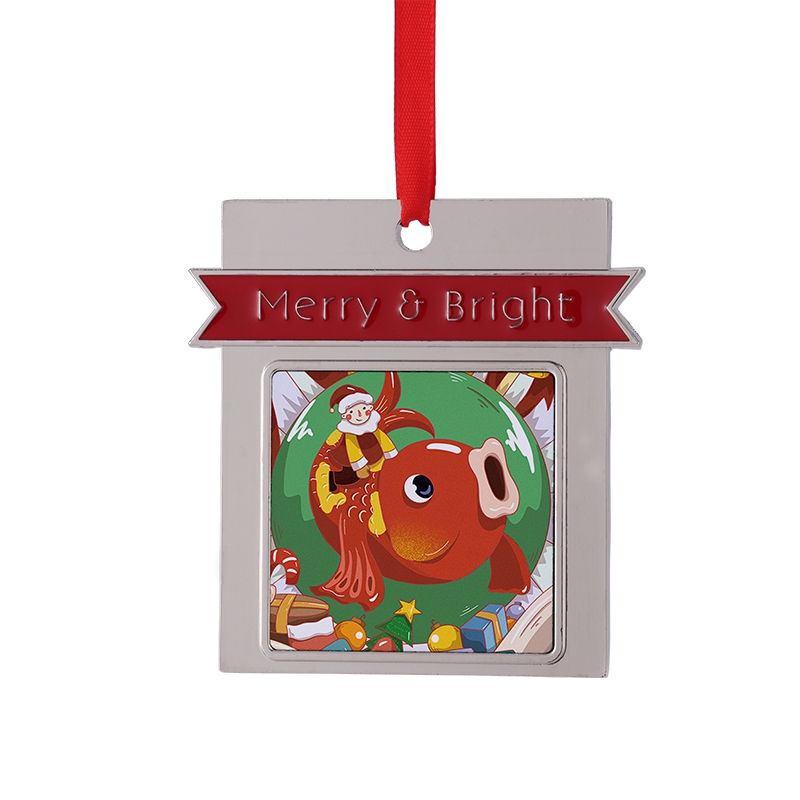 Sublimation Blank Metal Christmas Ornaments Merry&Bright