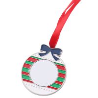 Sublimation Blank Metal Wreath Christmas Ornaments