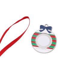 Sublimation Blank Metal Wreath Christmas Ornaments