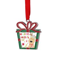 Sublimation Blank Metal Gift Box Pendant Christmas Ornaments