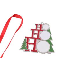 Sublimation Blank Metal Christmas Tree Sahpe Christmas Ornaments